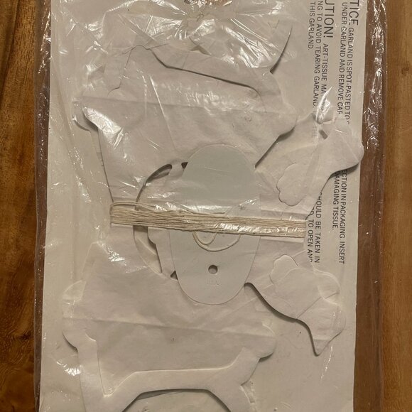 Vtg Beistle Christmas  Bell Dove Garland Art Tissue Decoration Lot 2 New - Picture 3 of 5